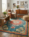 Brighton Terrace Collection Area Rug - Hove (Blue) Rectangle Blue  lifestyle 7
