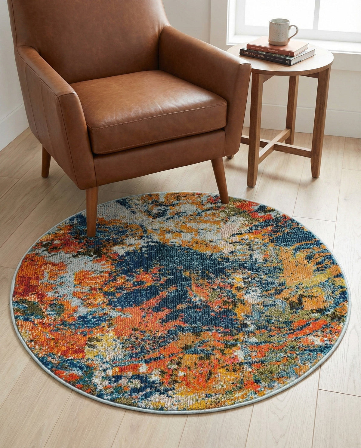 Colorburst Oasis Collection Area Rug -  Chroma Round Multi  lifestyle 76