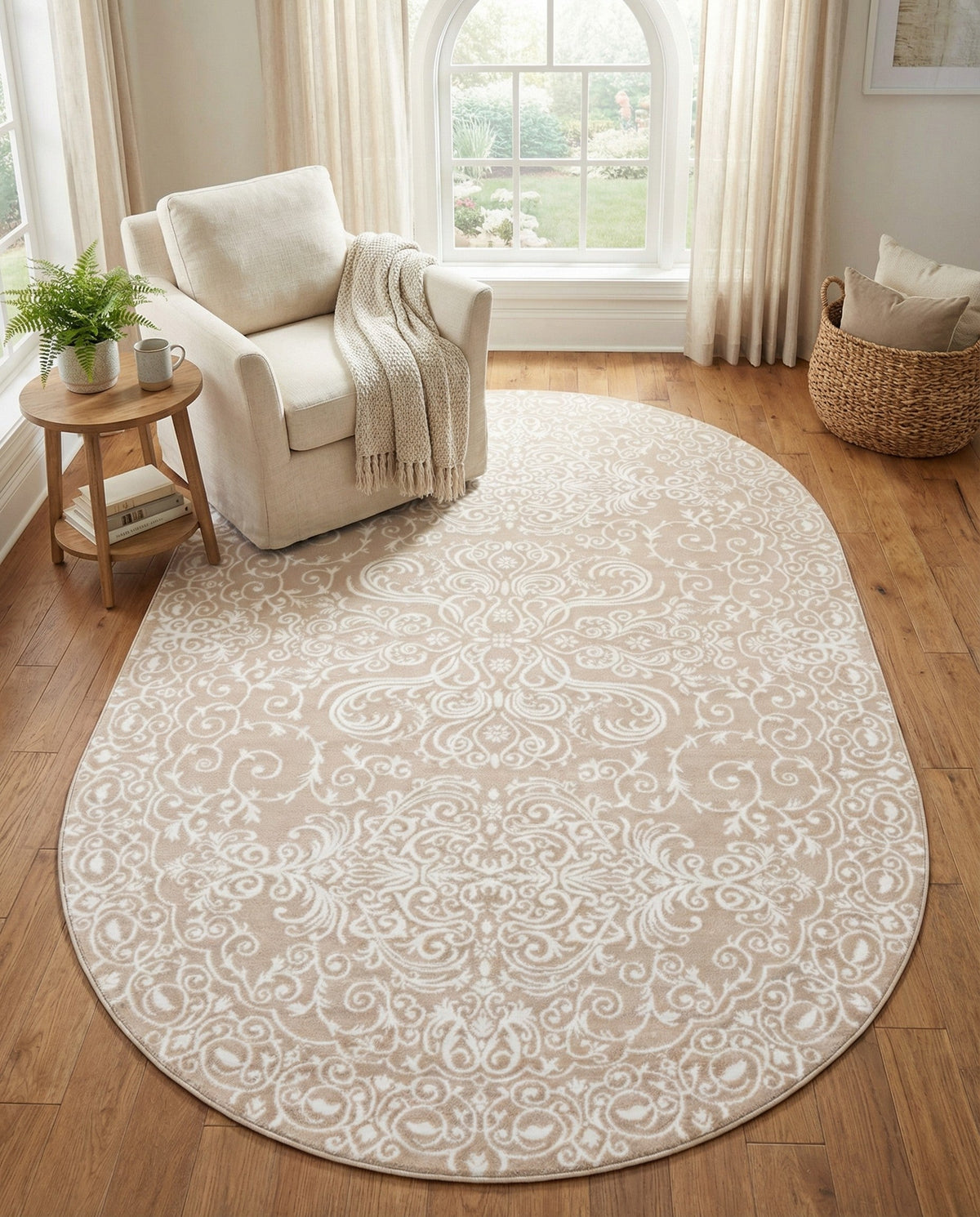 Andes Summit Collection Area Rug -  Lanín Oval Beige  lifestyle 107