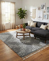 Tranquil Tides Shag Collection Area Rug -  Azure Rectangle Gray  lifestyle 38