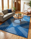 Seychelles Stripes Collection Area Rug - Mahe (Navy Blue) Rectangle Navy Blue  lifestyle 14