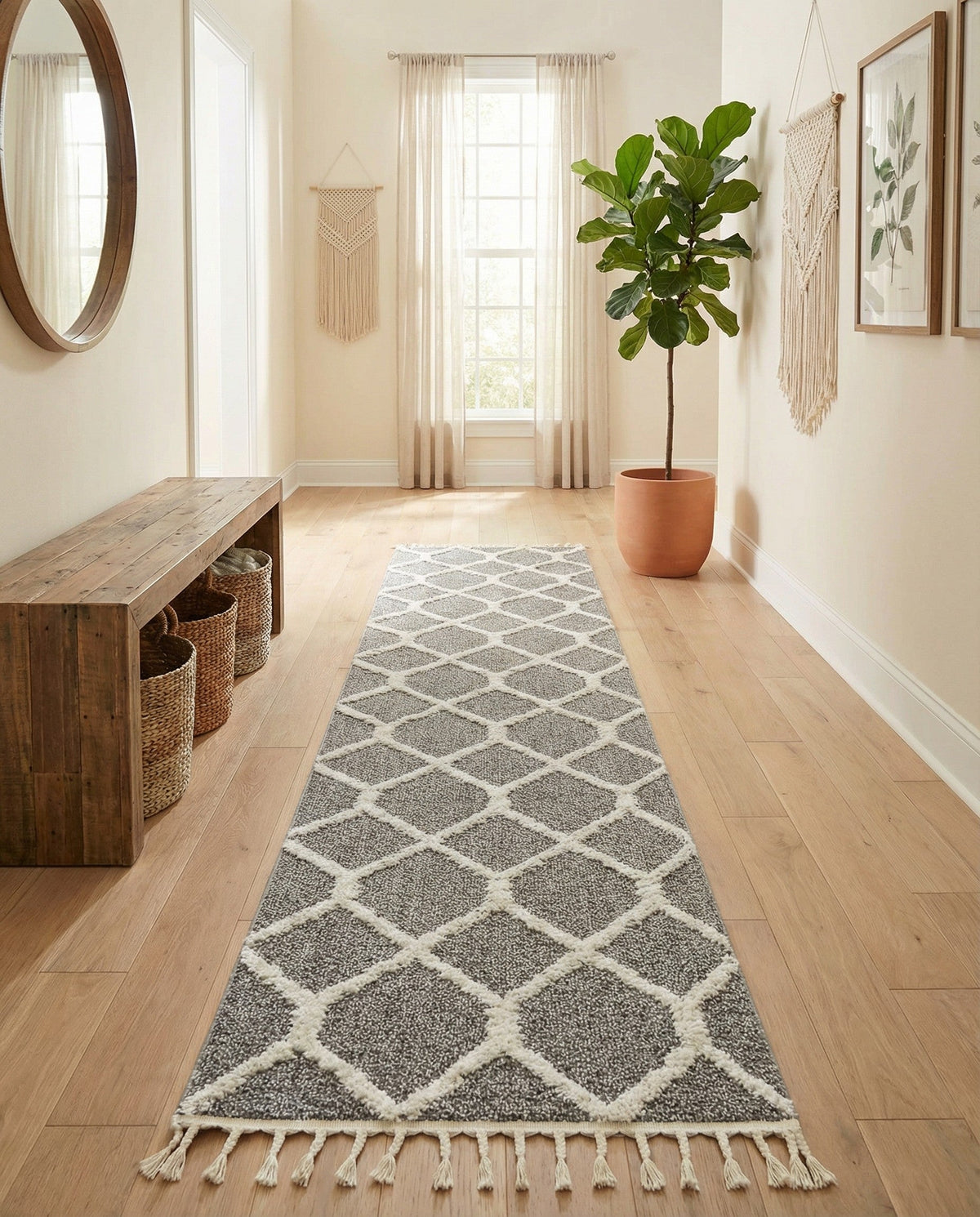 Sahara Chic Collection Area Rug -  Tuareg Runner Gray  lifestyle 148