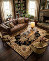 Versailles Elegance Collection Area Rug -  Vincennes Rectangle Black  lifestyle 49
