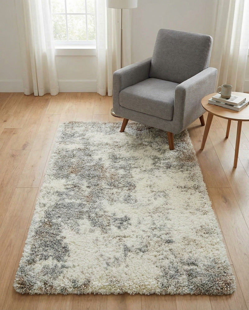 Cozy Haven Shag Collection Area Rug -  Tranquility (Khaki) Rectangle Khaki  lifestyle 13