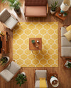 Trellis Mosaic Collection Area Rug -  Pergolatown (Yellow) Square Yellow  lifestyle 90