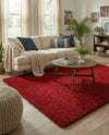 Plush Oasis Collection Area Rug - Serenity (Cherry Red) Rectangle Cherry Red  lifestyle 18