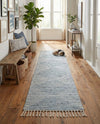 Thar Cotton Collection Area Rug - Jaisalmer (Light Gray) Runner Light Gray  lifestyle 46