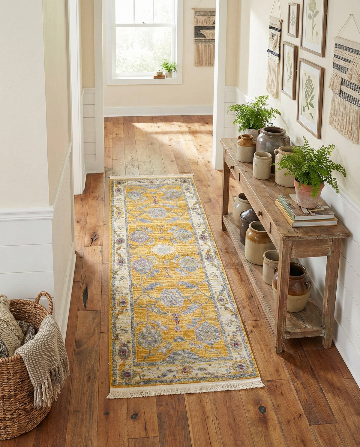 Arcadia Rugs Collection Area Rug - Eden (Yellow) Runner Yellow  lifestyle 94