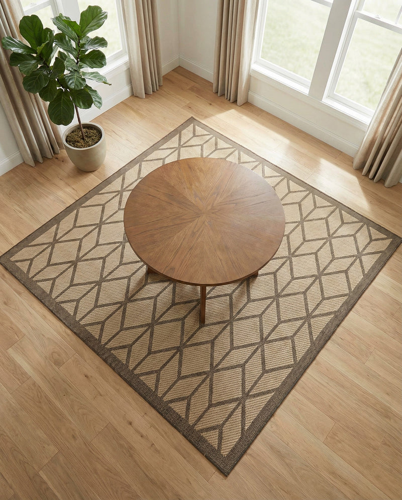 Sahara Sands Collection Area Rug -  Mut Square Mustard Yellow  lifestyle 43