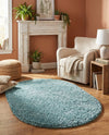 Alpine Plush Collection Area Rug -  Cortina (Aqua) Oval Aqua  lifestyle 55