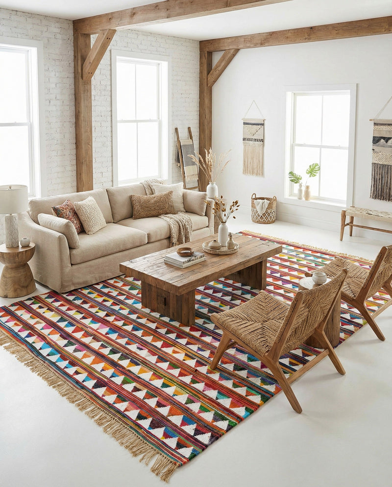 Tulum Trellis Collection Area Rug - Mysore Rectangle Multi  lifestyle 4