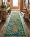 Caribbean Cove Collection Area Rug -  Dominica Runner Green  lifestyle 36