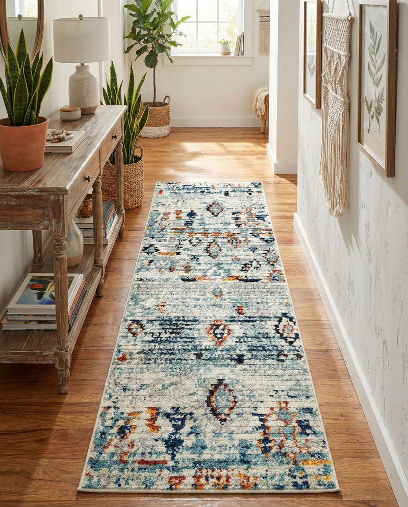 Tangier Treasures Collection Area Rug - Casablanca Runner Light Blue  lifestyle 78