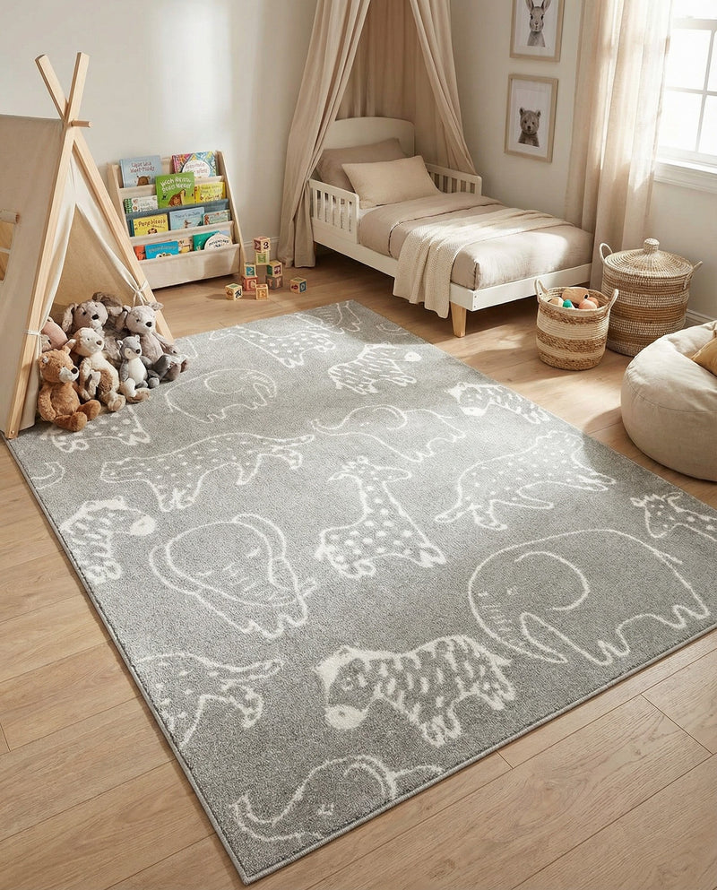 Wonder Tykes Collection Area Rug -  Spectrum Rectangle Gray  lifestyle 68