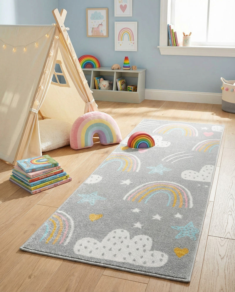 Wonder Tykes Collection Area Rug -  Pixel Runner Gray  lifestyle 73
