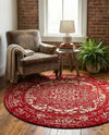 Georgetown Rugs Collection Area Rug - Dupont (Red) Round Red  lifestyle 69