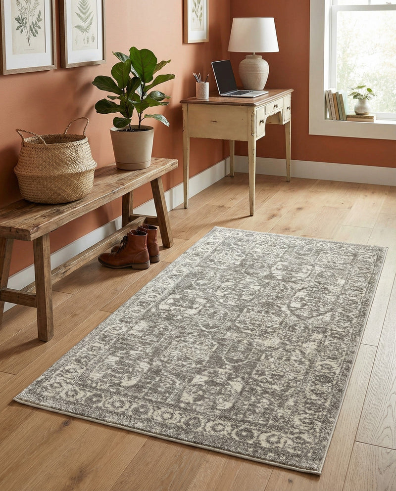 Seville Stripes Collection Area Rug -  Granada (Gray) Rectangle Gray  lifestyle 24