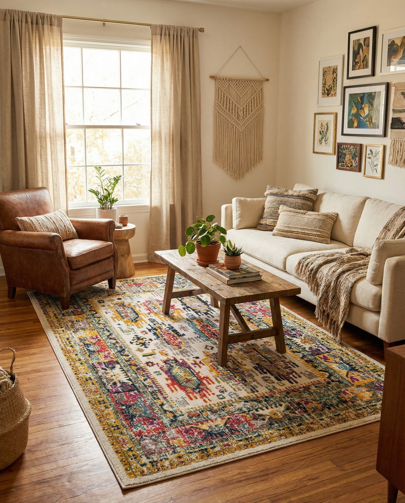 Brighton Terrace Collection Area Rug -  Portslade Rectangle Ivory  lifestyle 20