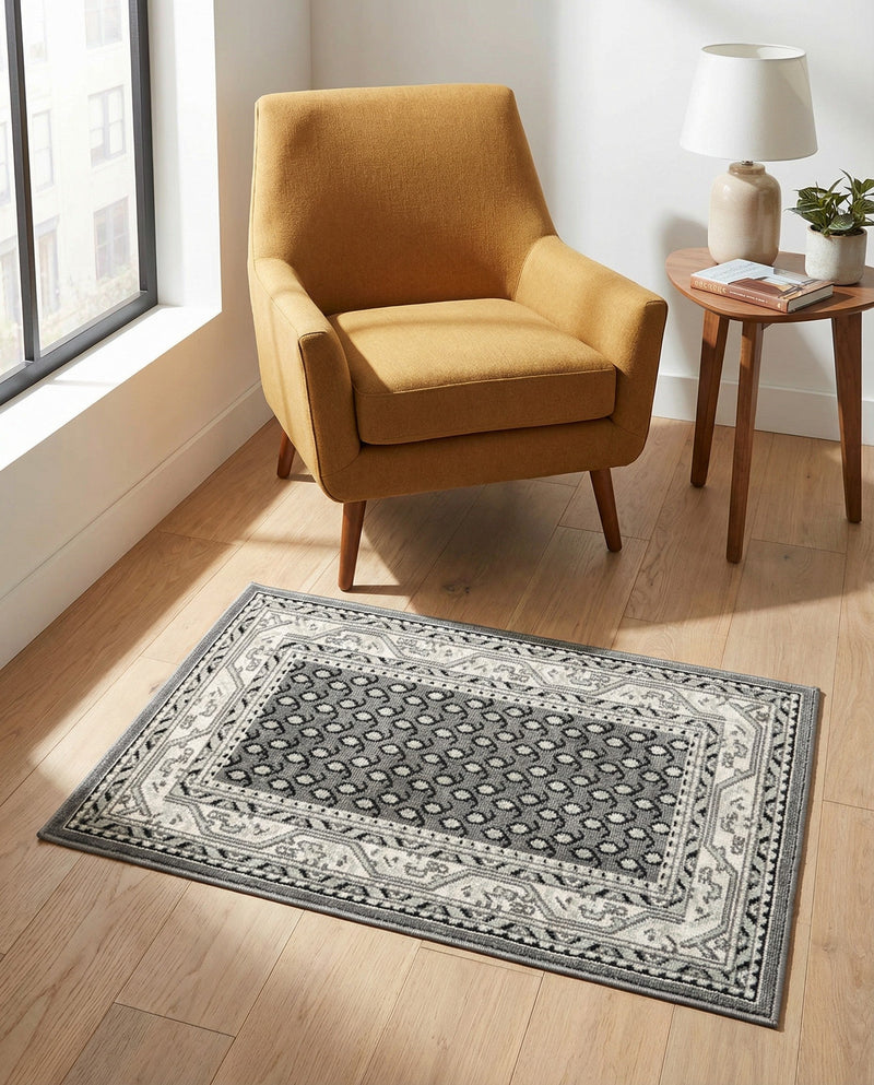 Soho Elegance Collection Area Rug -  Mercer (Gray) Rectangle Gray  lifestyle 34