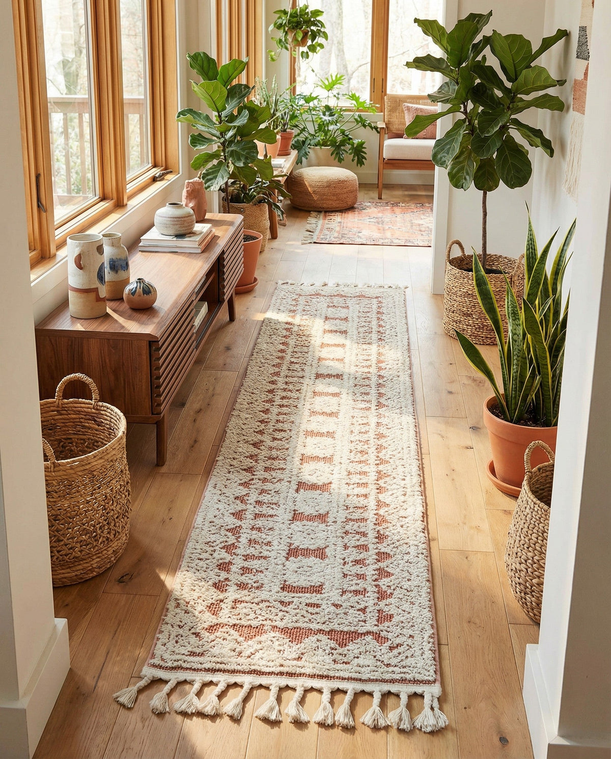Sahara Chic Collection Area Rug -  Tangier Runner Pink  lifestyle 204