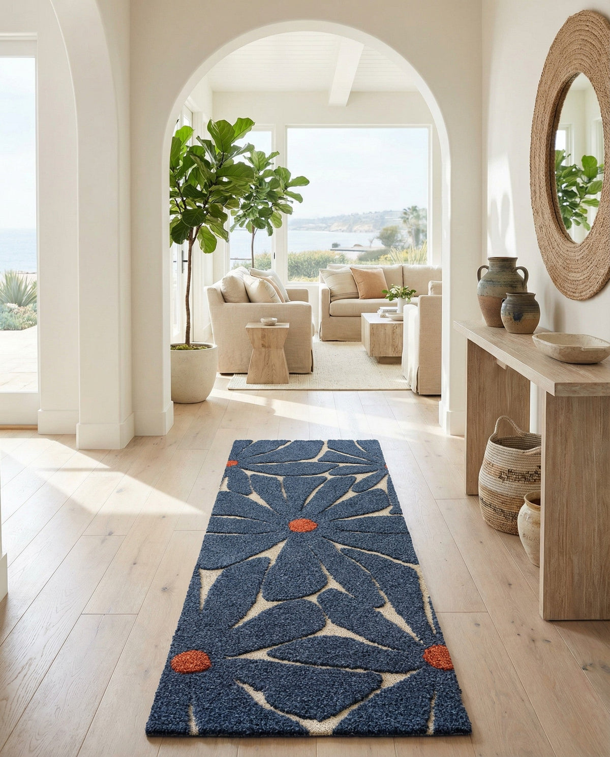 Briarwood Looms Collection Area Rug -  Navytide Runner Navy Blue and Ivory  lifestyle 15