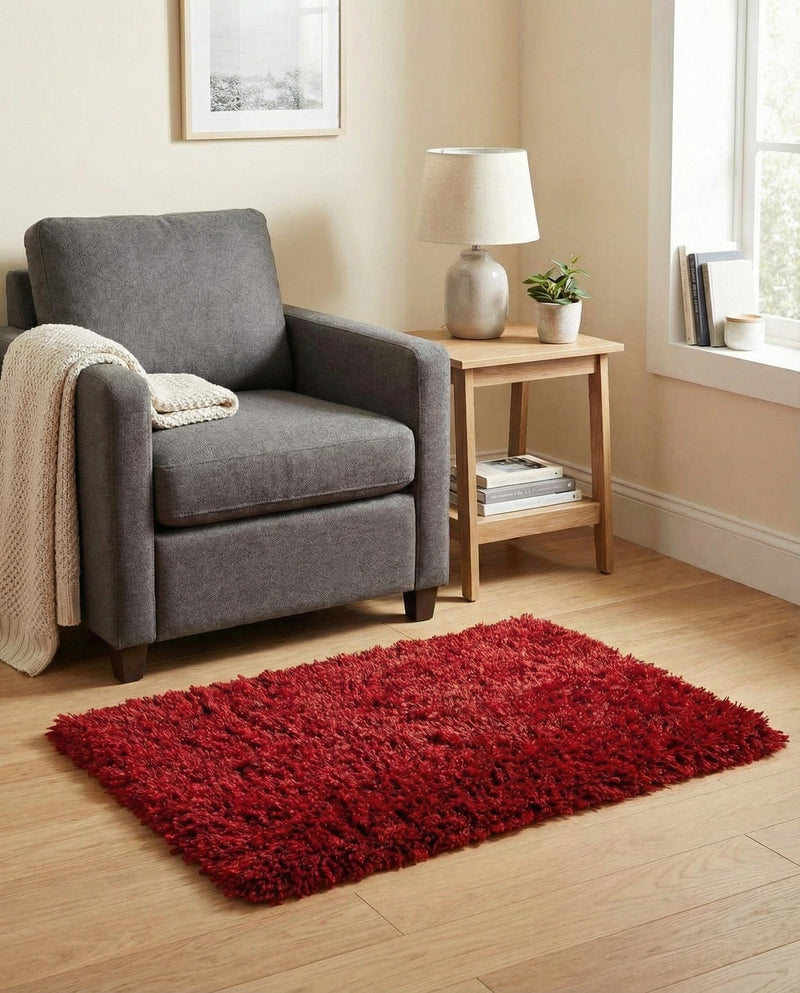 Eternal Plush Oasis Collection Area Rug -  Tranquility (Merlot) Rectangle Merlot  lifestyle 31