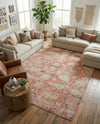 Seville Stripes Collection Area Rug -  Cordoba (Brick Red) Rectangle Brick Red  lifestyle 5