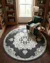 Beverly Grove Collection Area Rug - Melrose (Charcoal) Round Charcoal  lifestyle 77