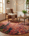 Autumnal Tapestry Collection Area Rug -  Chromaticville Round Multi  lifestyle 42