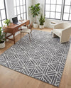 Garden Maze Retreat Collection Area Rug -  Topiarytrail Rectangle Gray  lifestyle 28