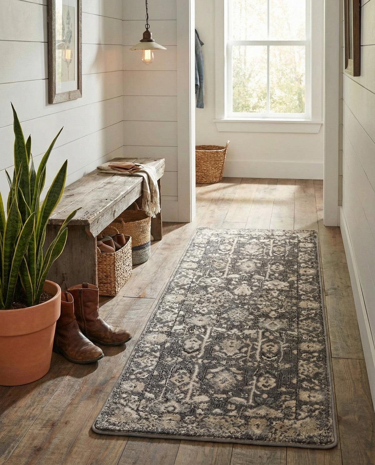 Cascade Range Collection Area Rug -  Shasta (Gray) Runner Gray  lifestyle 51