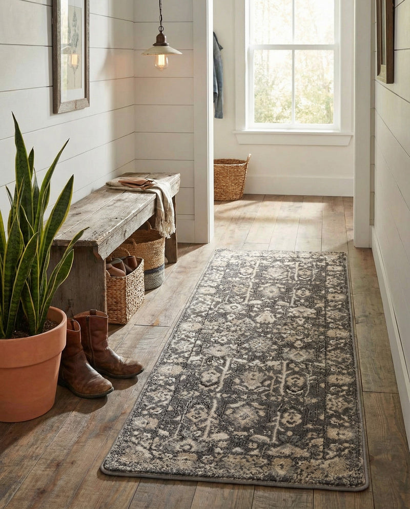 Cascade Range Collection Area Rug -  Shasta (Gray) Runner Gray  lifestyle 51