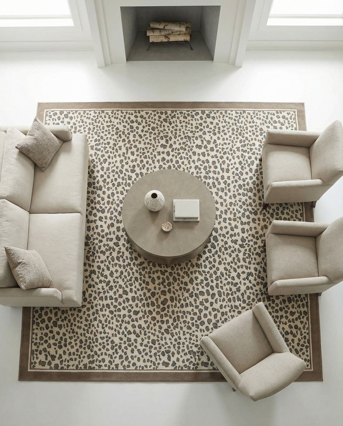Savannah Sojourn Collection Area Rug - Serengeti Square Brown  lifestyle 194