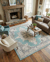 Beverly Grove Collection Area Rug -  Fairfax (Aqua) Rectangle Aqua  lifestyle 22