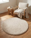 Cozy Comfort Shag Collection Area Rug - Haven (Oatmeal Beige) Round Oatmeal Beige  lifestyle 71