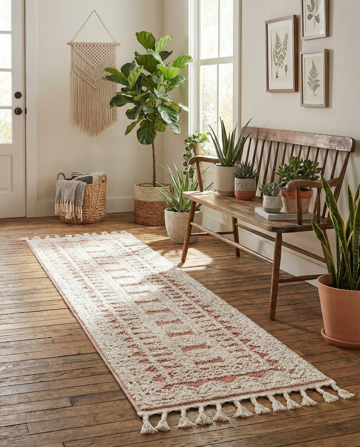 Sahara Chic Collection Area Rug -  Tangier Runner Pink  lifestyle 205