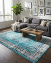 Geneva Terrace Collection Area Rug -  Yverdon Rectangle Blue  lifestyle 25