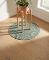 Highland Woven Jute Collection Area Rug - Glenmore (Green) Round Green  lifestyle 34