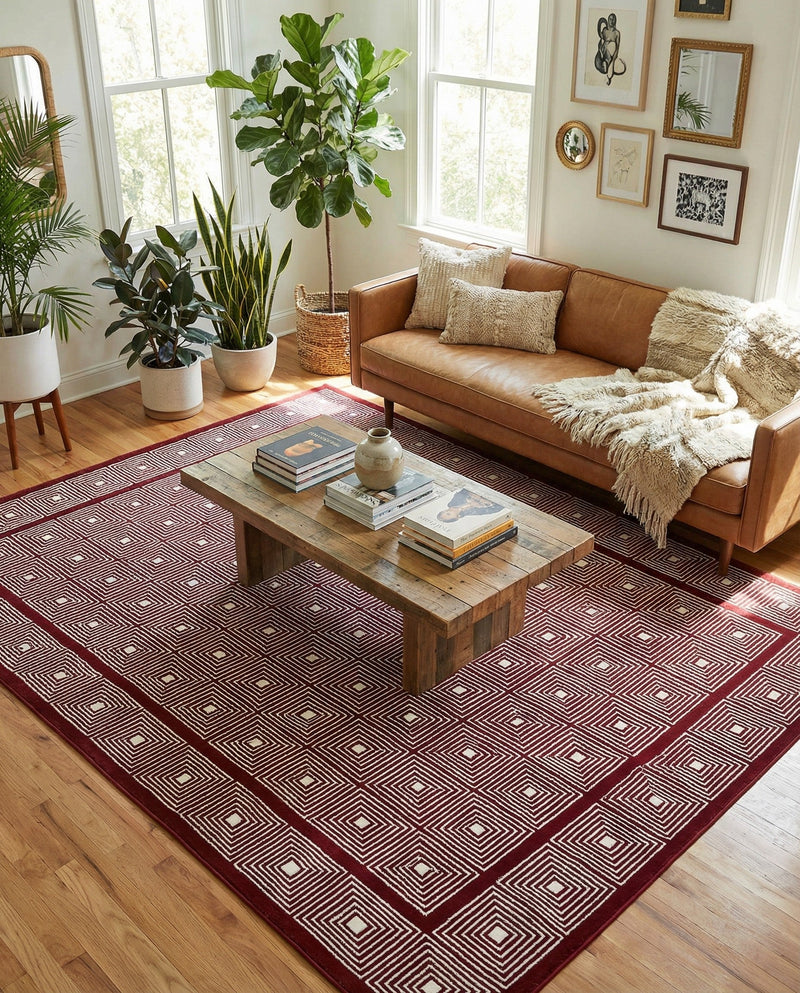 Aravalli Collection Area Rug -  Jaipur Rectangle Burgundy Red  lifestyle 11