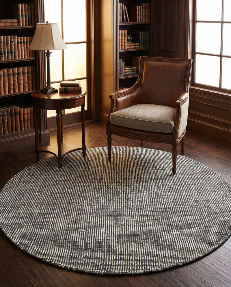 Berkshire Estate Collection Area Rug - Windsor (Earl Grey) Round Earl Grey  lifestyle 39