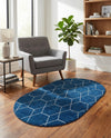 Trellis Mosaic Collection Area Rug - Arborville (Navy Blue) Oval Navy Blue  lifestyle 57