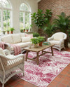 Meadow Breeze Collection Area Rug -  Bluebell Rectangle Fuchsia  lifestyle 16