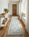 Beverly Grove Collection Area Rug -  Fairfax (Aqua) Runner Aqua  lifestyle 52