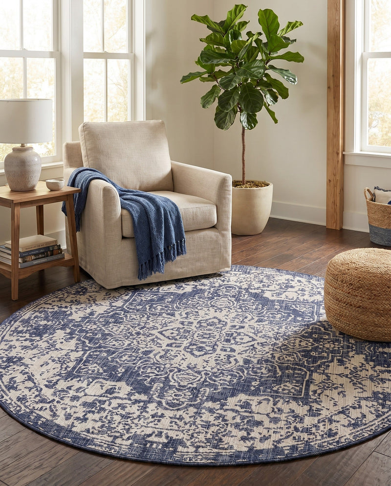 Urban Oasis Rugs Collection Area Rug -  Penthouse (Blue) Round Blue  lifestyle 77