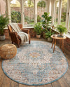 Coastal Haven Collection Area Rug - Seabreeze (Blue) Oval Blue  lifestyle 35