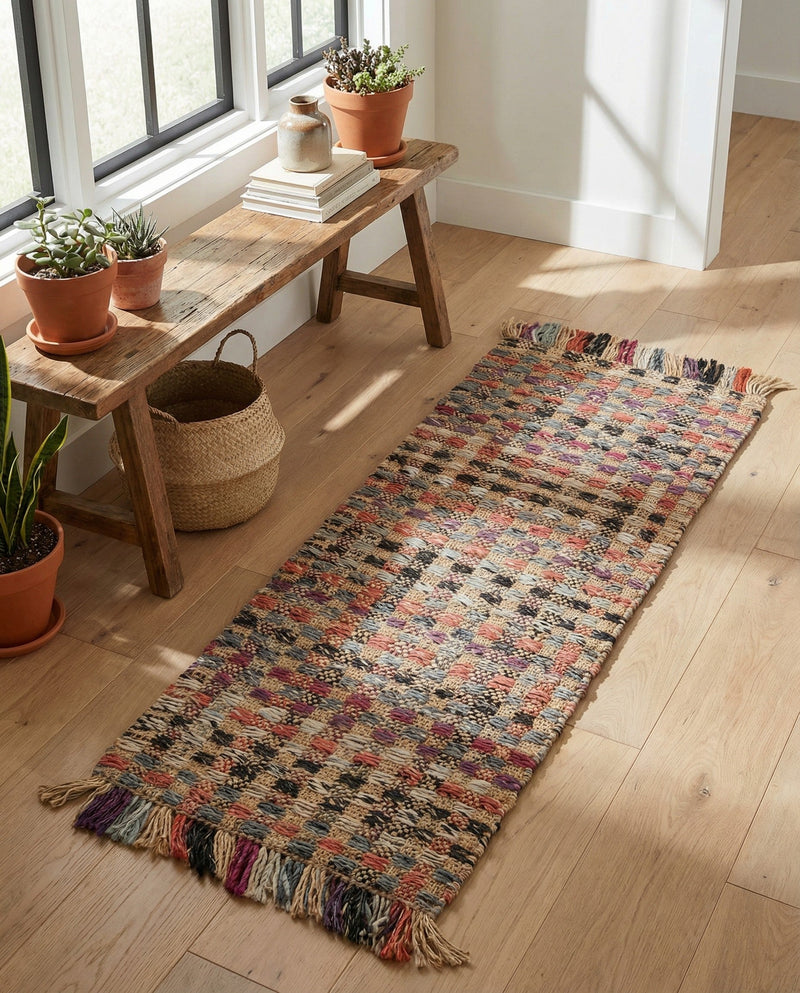 Savannah Jute Collection Area Rug - Malibu Runner Multi  lifestyle 40