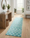 Marrakech Lattice Collection Area Rug - Medina (Turquoise) Runner Turquoise  lifestyle 40