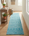 Marrakesh Lattice Collection Area Rug - Casablanca (Teal blue) Runner Teal blue  lifestyle 45