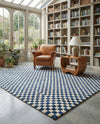 Shepherd's Glen Wool Collection Area Rug - Reykjavik Rectangle Blue and White  lifestyle 38