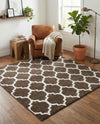 Lattice Gardens Collection Area Rug -  Bloomfield (Chocolate Brown) Square Chocolate Brown  lifestyle 77